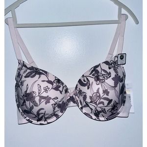 NWT Adrienne Vittadini Women's Pink & Tan Cream Underwire T Shirt Bra 38C